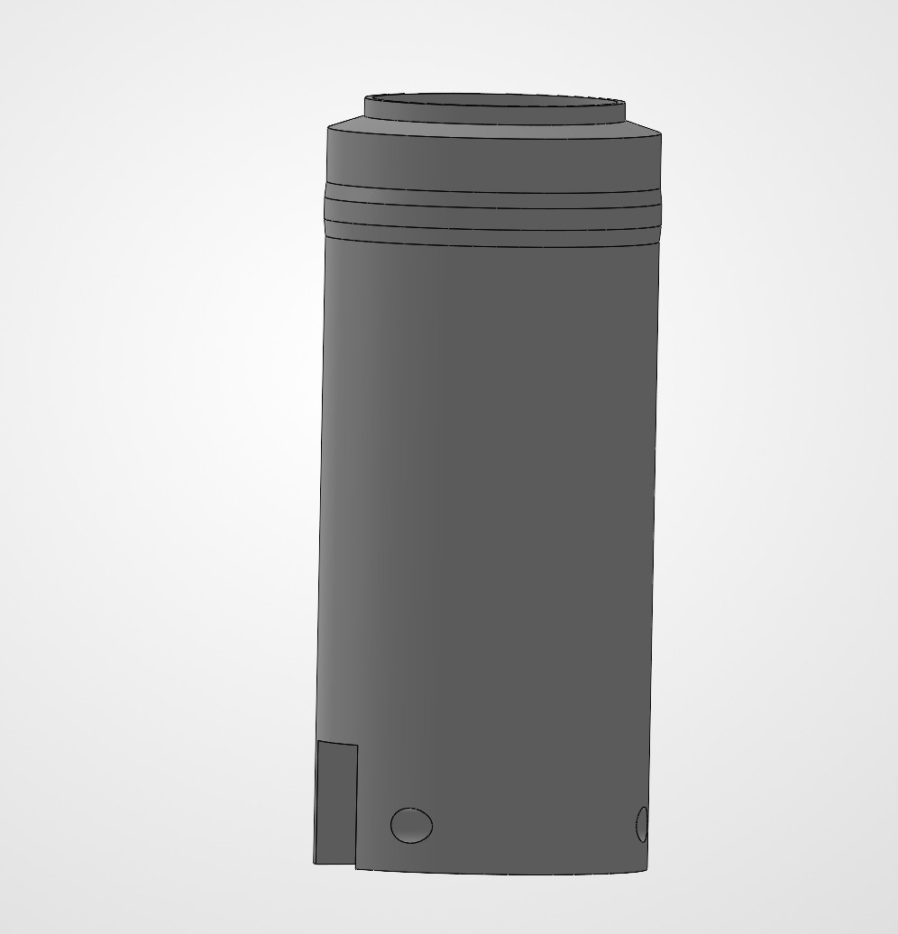 Slotted cylinder, rebuilt in SolidWorks