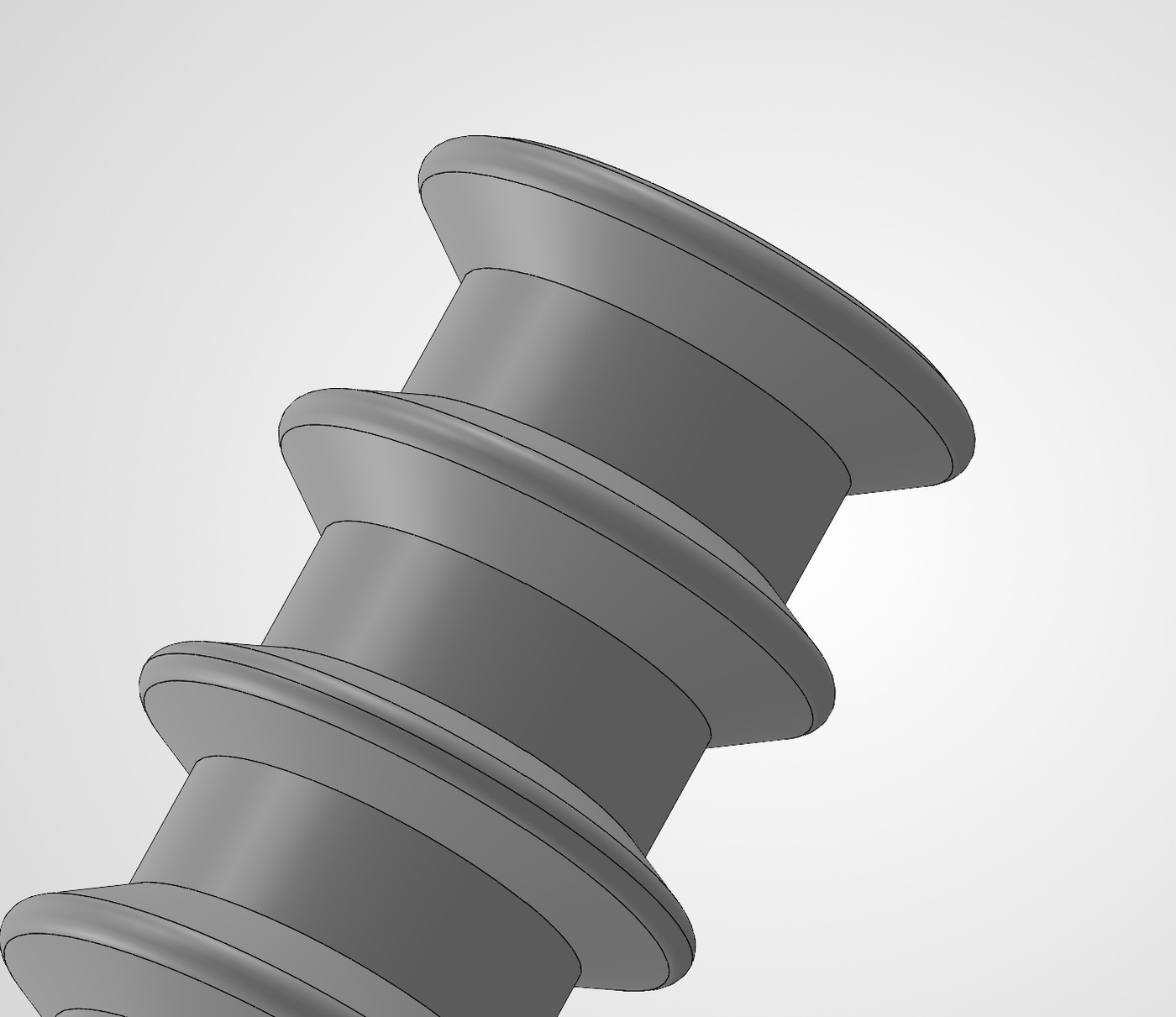Multi-groove spool, rebuilt in SolidWorks