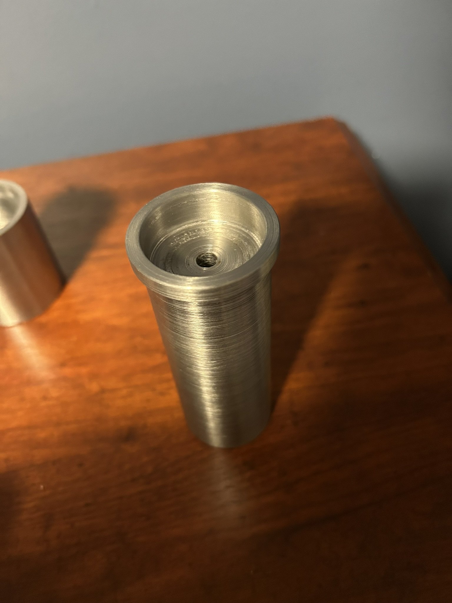 Hub. Through bore and stepped diameter